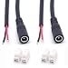 ELNONE 2PCS 0.3M/1FT 18AWG 12V 7A DC Power Pigtail Barrel Plug 2.1MM x 5.5MM Female Connector with 2-Position Spring Wire Connector for Replace DC Cable