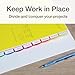 Oxford Plastic Binder Dividers for 3 Ring Binder, Durable Plastic Binder Divider, 8 Tab, Multicolor Tabs, 3 Hole Punched, Letter Size, 6 Sets (89601)