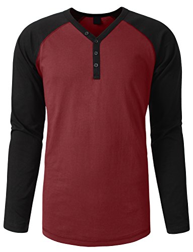 NE PEOPLE Long Sleeve Raglan Tshirt with Button Placket