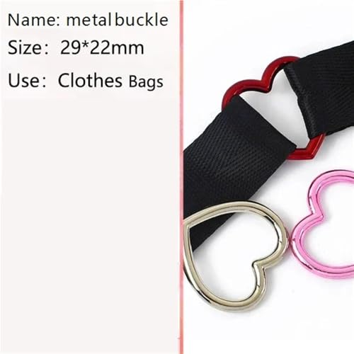 Anillos de corazón de macramé de metal multicolor para llaveros, 5 uds. 3