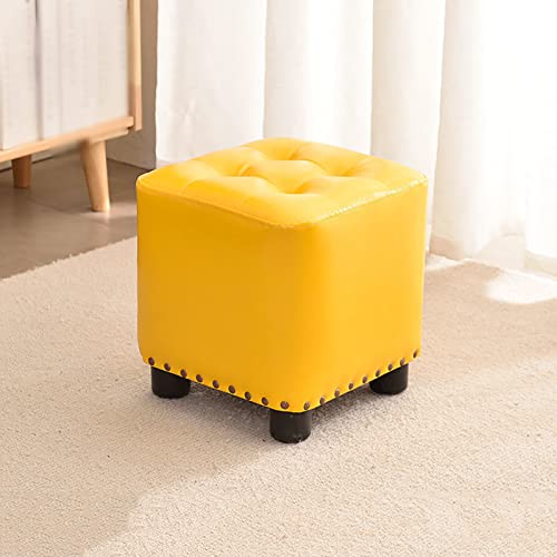 Reposapiés otomano de piel sintética, reposapiés acolchado para sala de estar y dormitorio, muebles elegantes y modernos