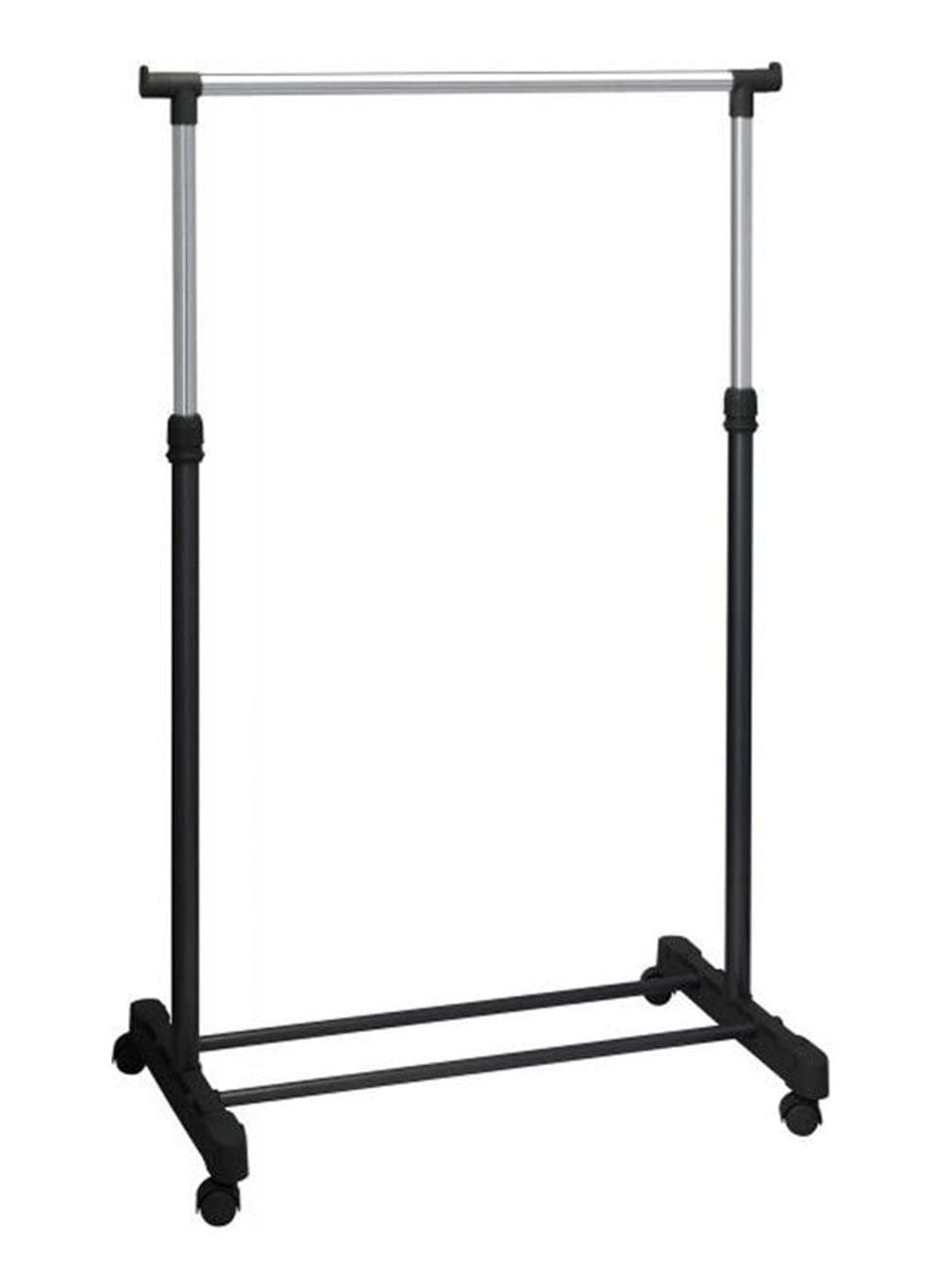 Dubai Gallery Clothes Hanger Rack Stainless Steel Elevation Type Folding Single Pole Black