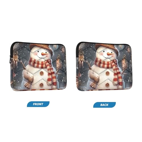Funda para portátil de 13-14 pulgadas impermeable con diseño de muñeco de nieve miniatura 2