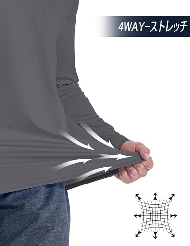 MAGCOMSEN メンズ長袖ハーフジップシャツ L