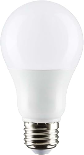 Satco Bombilla LED E26 de 8.8 W, 4000 K, clasificación de 25000 horas, regulable, blanco