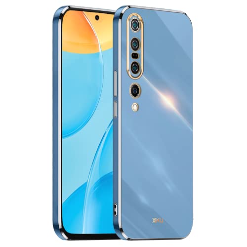 EASSGU Marco Electrochapado Funda para Xiaomi MI 10 Pro 5G (6.67' Inches) Carcasa Protectora de Color de Silicona TPU Suave - Azul Marino