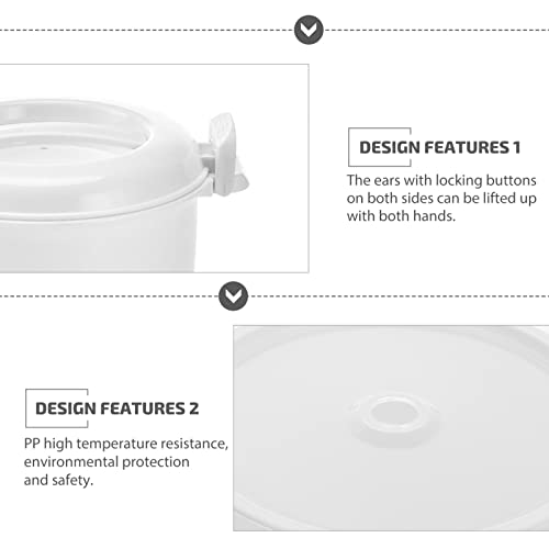 Sherchpry Microwave Rice Cooker Plastic Microwave Pressure Cooker With Locking Lid Instant Fast Cookware For Cooking Steaming White #TOP6