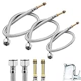 【A prueba de compresión y explosión】 La malla de acero inoxidable cerrada es resistente a la presión, muy flexible y fácil de instalar. Gracias a la tela de tejido apretado, la manguera también es especialmente resistente a la presión y tiene una larga vida útil.