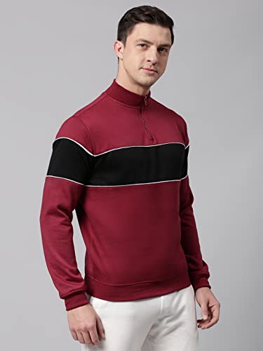 Image of Dennis Lingo Men's Poly Cotton Sweatshirt - High Neck, Full Sleeves and Regular Fit, Casual Winter Wear for Men