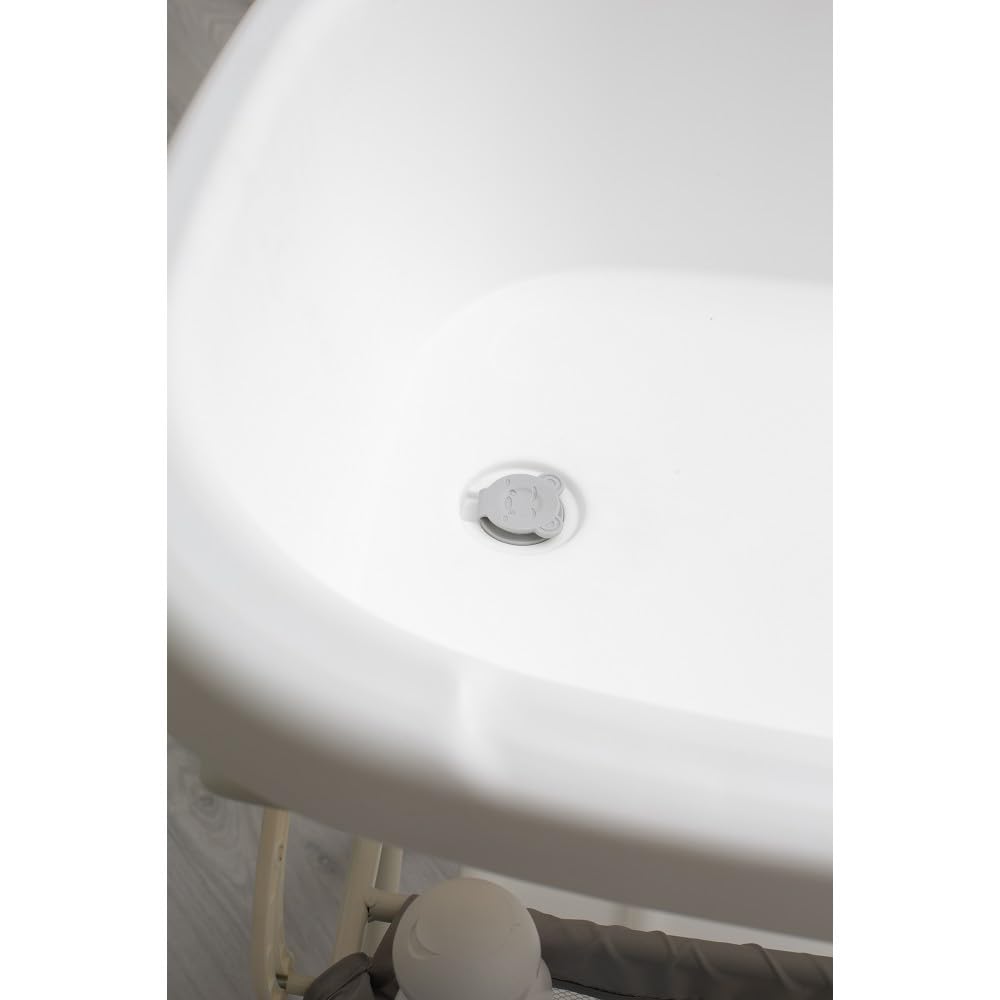 Interbaby Bañera Bebé Cambiador Plegable Patas, Ruedas, Hamaca (Dino) | Bañera con cambiador 2 en 1, hamaca anatómica extraíble, patas antideslizantes, altura ergonómica, portátil
