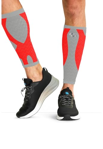 Image of Infinity Leg Calf Compression Sleeve Socks 10-15 mmHg With Moisture Wicking Technology for Men or Women (Unisex) - ELECTRIC
