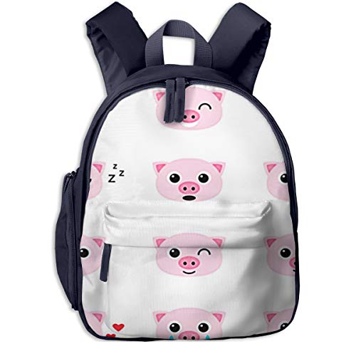 Mochilas Infantiles  Bolsa Niño Bebe Guarderia Escolar con Pink Piglet Emoticones Cerdo