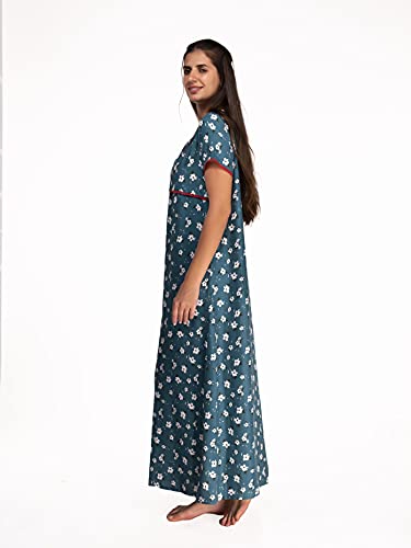 Image of Evolove Women's Cotton Long Maxi Maternity Feeding Night Gown with Pockets, Super Soft Comfortable (LNG-Feeding)