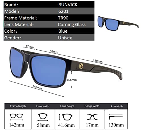 Image of Polarized HD Genuine Glass Sunglasses for Men and Women, Italian Design, Anti-Glare,UV400,Corning True Glass Lenses