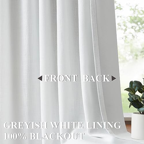 Image of Vision Home White Pinch Pleated Full Blackout Curtains Thermal Insulated Window Curtains 84 inch for Living Room Bedroom Room Darkening Pinch Pleat Drapes with Hooks Back Tab 2 Panel 40 inch Wx84 L
