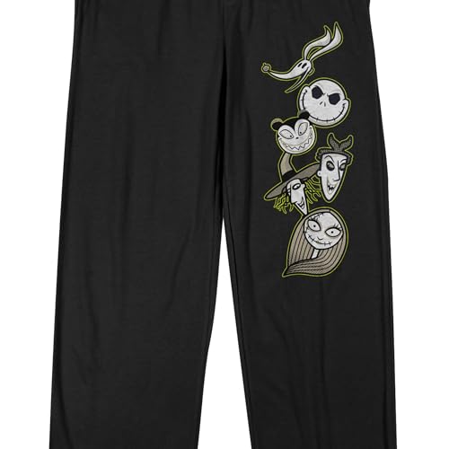 Bioworld Nightmare Before Christmas Chibi Characters Men's Black Sleep Pajama Pants2