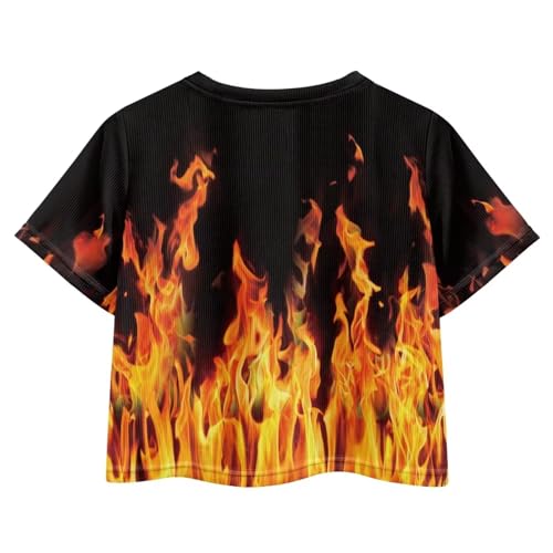 Kids Crop Tops Summer Short Crewneck Pullover Lightweight Soft Sports Short Sleeve T-Shirt for 5-14Y Girls2