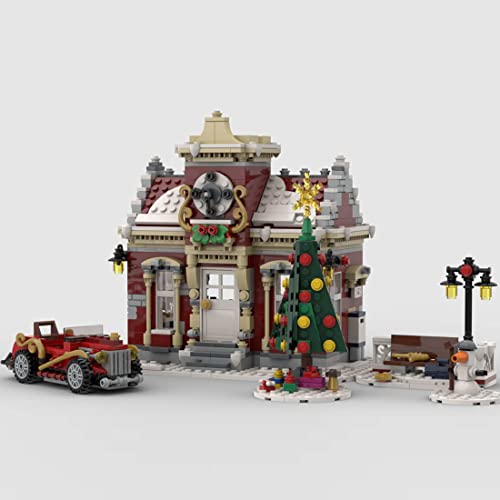 YYGE Modular Weihnachten Kleiner Winter Rathaus Baustein Satz, 1049+Teile Baustein Modell Bausatz kompatibel mit Lego – Bild 4
