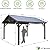 U-MAX 14' x 12' Hard-Top Gazebo, Wood Gazebo, Arlington Polycarbonate Pyramid Hip Roof for Garden, Backyard, Black-Brown Roof and Natural Wood Frame, Coffee