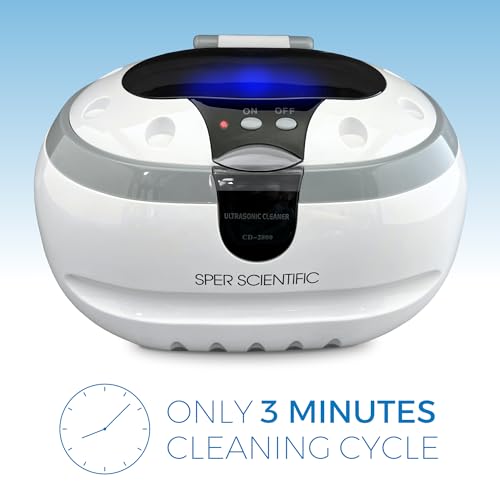 Image of Sper Scientific 100005 Ultrasonic Cleaner, Stainless Steel Cleaner for Jewelry, Retainer, Sterling Silver, Ultrasonic Jewelry Cleaner, 20 oz Capacity - 2 Pack