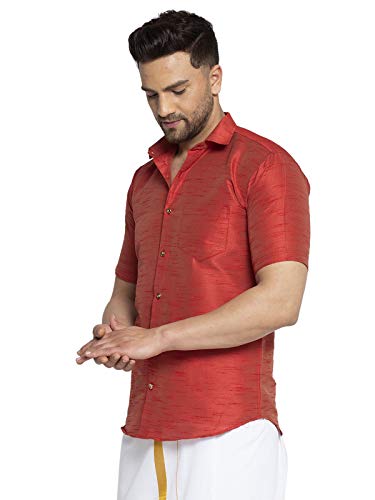 Image of SAIFOO Men's Classic Silk Ethnic Shirt.