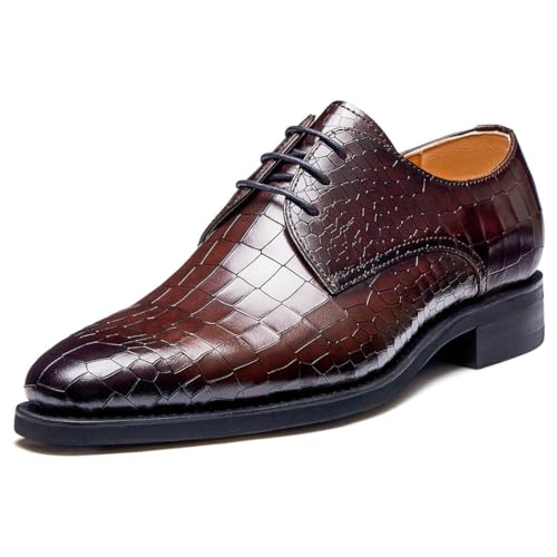 Image of Men's Dress Shoes Genuine Leather Oxfords Luxury Formal Business Suit Shoes with Blake Rapid Stitch