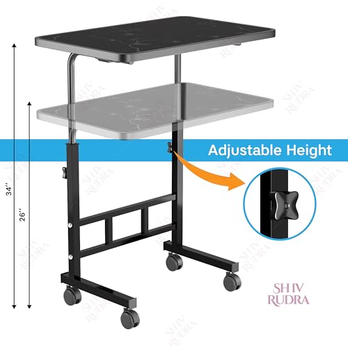 Image of Multi-Purpose Laptop Table, Study Table| Heavy Duty Bed Table| Adjustable for Height, Portable for Office, Work Form Home | DIY Table, Easy to Asembl (Adjustable Flower)