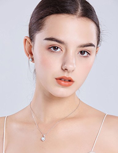 michooyel Opal Jewelry Set Sterling Silver Heart Pendant Necklace Stud Earrings October Birthstone Gemstone Jewelry for Women - Image 3