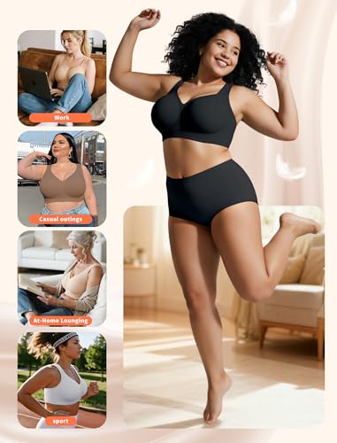 Image of PoseFree Jelly Bras for Women No Underwire, Supportive Wireless Comfort Bra, Full Coverage Back Smoothing Bra