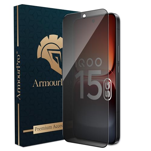 Image of ArmourPro Privacy Tempered Glass for IQOO 15 - Anti-Spy Anti Peeping Screen Protector, 9H Hardness, Edge-to-Edge Coverage, Ultra Thin, Bubble-Free Installation Kit | Black
