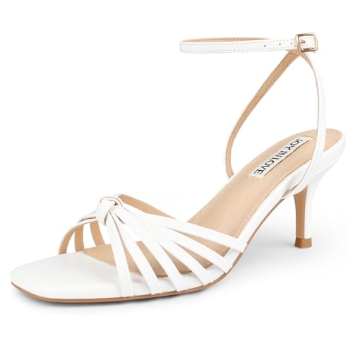 Image of JOY IN LOVE Women's Kitten Low Strappy Heels Ankle Strap Heeled Sandals