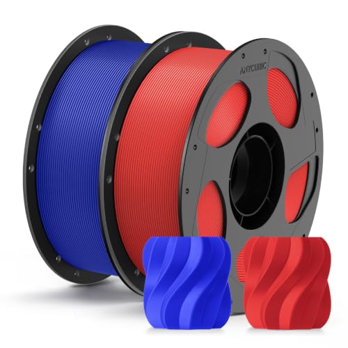ANYCUBIC PLA+ 3D Printer Filament 1.75mm, 2KG Iridescent Blue+Bright Red