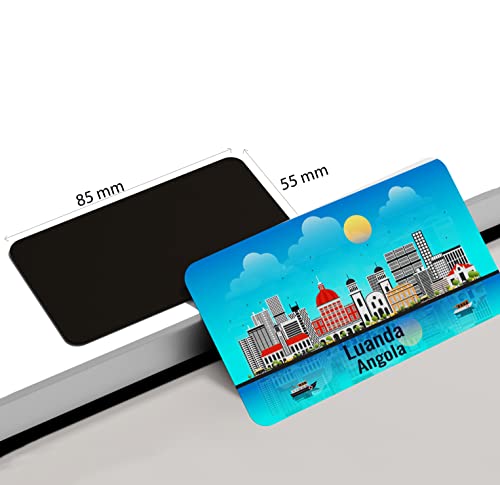 Image of dhcrafts Rectangular Rubber Fridge Magnet /Magnetic Card Blue Angola Luanda Design Pack of 1 (8.6cm x 5.4cm)