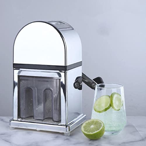 Image of Manual Ice Crusher with Scoop - Hand Crank Ice Shaver Machine, Stainless Steel Blades & Durable Plastic, Portable for Home Kitchen, Bar, and Parties