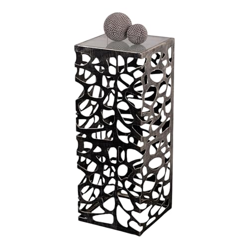 Design Delights Enza Colonne de décoration en métal argenté vieilli 70 cm