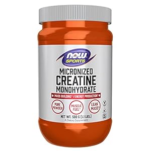 NOW Sports Nutrition, Micronized Creatine Powder 500 g, Mass Building*/Energy Production*, 1.1-Pound