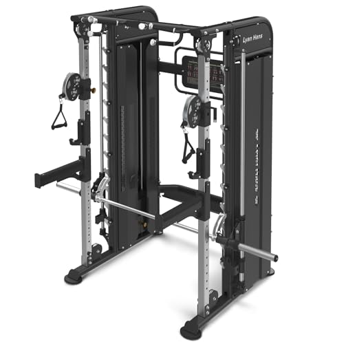 Image of Functional Trainer Smith Machine for Commercial, Multifunctional Cable Crossover Exercise Machine, All in One Home Gym System, Workout Weight Machine for Strength Training, Compact Fitness Equipment