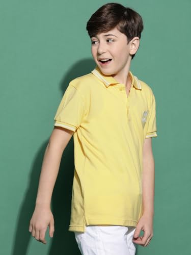 Image of Li'l Tomatoes Boys Pique Polo T-Shirt | Half Sleeve Casual Summer Wear | Soft & Breathable | 9-16 Years