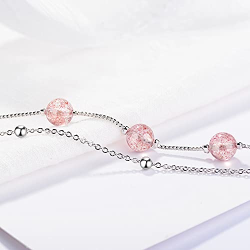 Bracelet de charme à perle rond double couche pour femmes