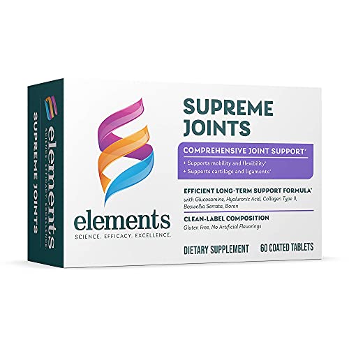 R_Elements Supreme Joints â Dietary Supplement with Glucosamine, Collagen, & Boswellia Extract Tablets for Joint Support, Mobility and Comfort, Gluten Free, 60 Tablets (30 Servings)
