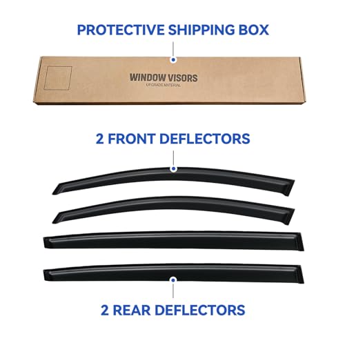 Image of Window Visors Rain Guards for 2011-2016 Kia Sportage, Out-Channel Window Vent Wind Deflectors Visors Shades for 11-16 Sportage