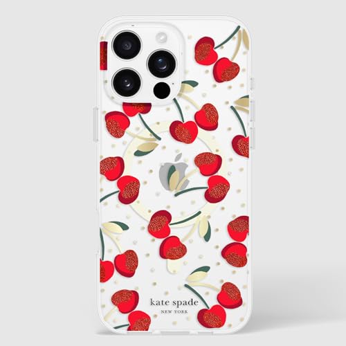 Kate Spade New York Custodia Per Iphone 16 Pro Max - Compatibile Con Magsafe - Custodia Per Telefono Di Design - Cherry Dot Gems - 9