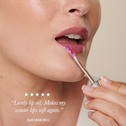 Image of Rodial Lip Oil with Plumping Collagen 4ml - Hydrating Vegan Lip Oil for Fuller, Smoother Lips, Nourishing Lip Care with Cherry, Jojoba & Macadamia Oils, Sheer Grape Gloss Finish
