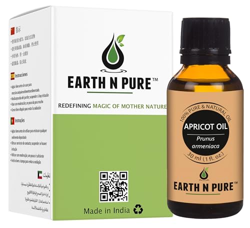 Image of Earth N Pure Apricot Oil (Khumani Oil) Cold Pressed, Natural and Therapeutic Grade 30 ml