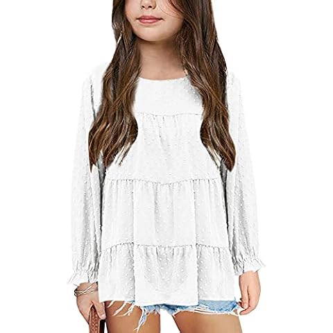 Fekermia Girls Long Sleeve Chiffon Blouse Cover