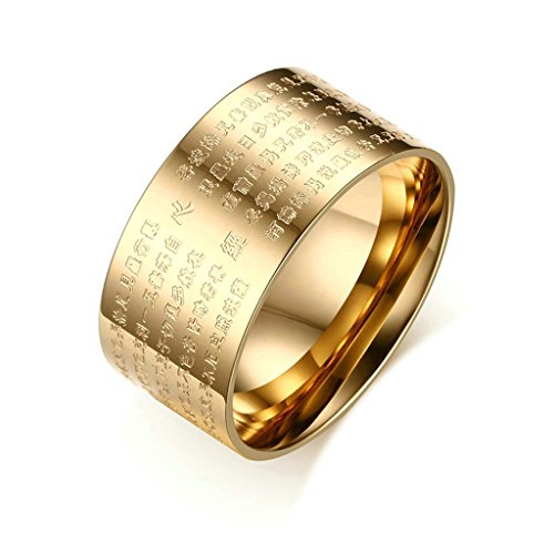Bague bouddhiste en acier inoxydable Daesar avec textes gravés pour hommes