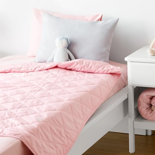 Image of TILLYOU Toddler Pillowcase 2 Pack with Envelope Closure,13 inch x 18 inch Silky Soft Microfiber Travel Kids Pillowcase for Boys and Girls,Gray & Pink