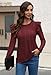 Kopinma Women Long Sleeve Shirts Casual Lace Embroidered Crew Neck Blouses Business Work Tops 2025 Wine Red L