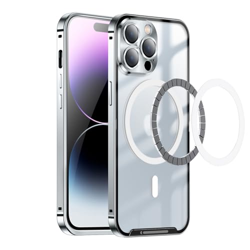 Coque iPhone 15 Pro en aluminium argenté avec MagSafe intégré