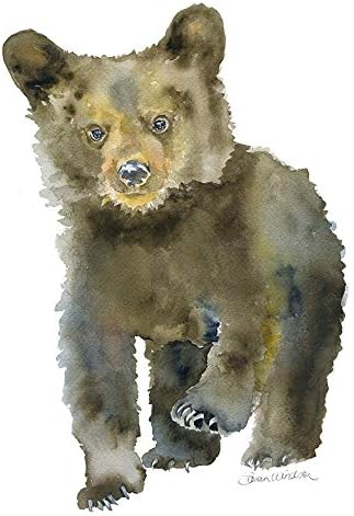 Black Bear Cub Watercolor Print